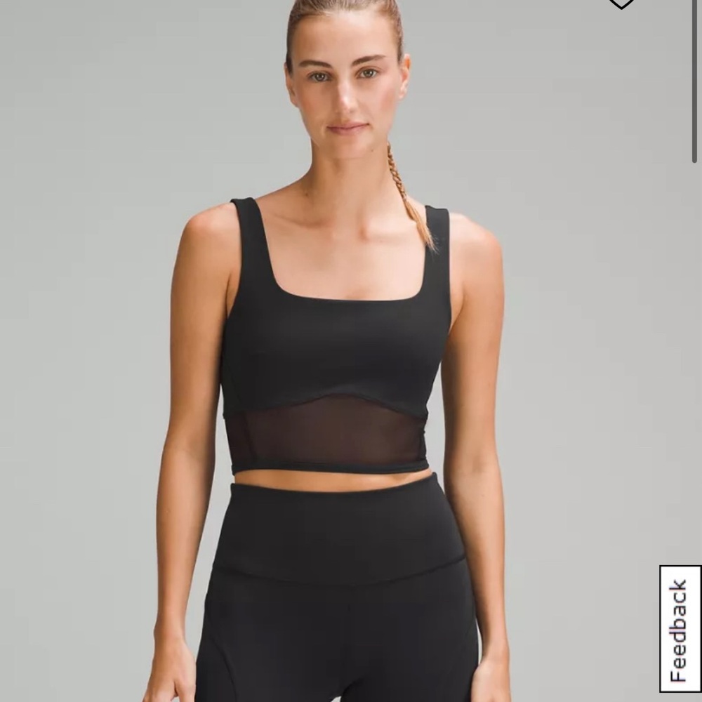 NWOT Black Lululemon Wunder Train Mesh Panel Tank Top